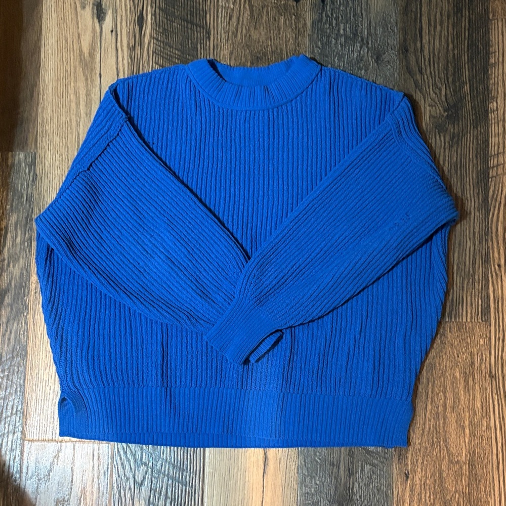 Aerie Blue Knit Oversized Sweater